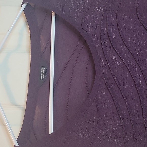 Vera Wang Simply Vera Deep Purple Top/Blouse size XL - Picture 2 of 5